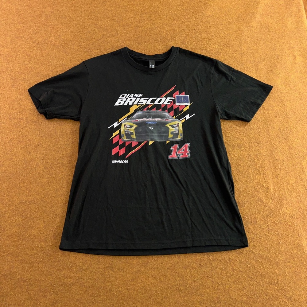 District Mens M Black Chase Briscoe NASCAR #14 Stewart-Haas Racing T-Shirt